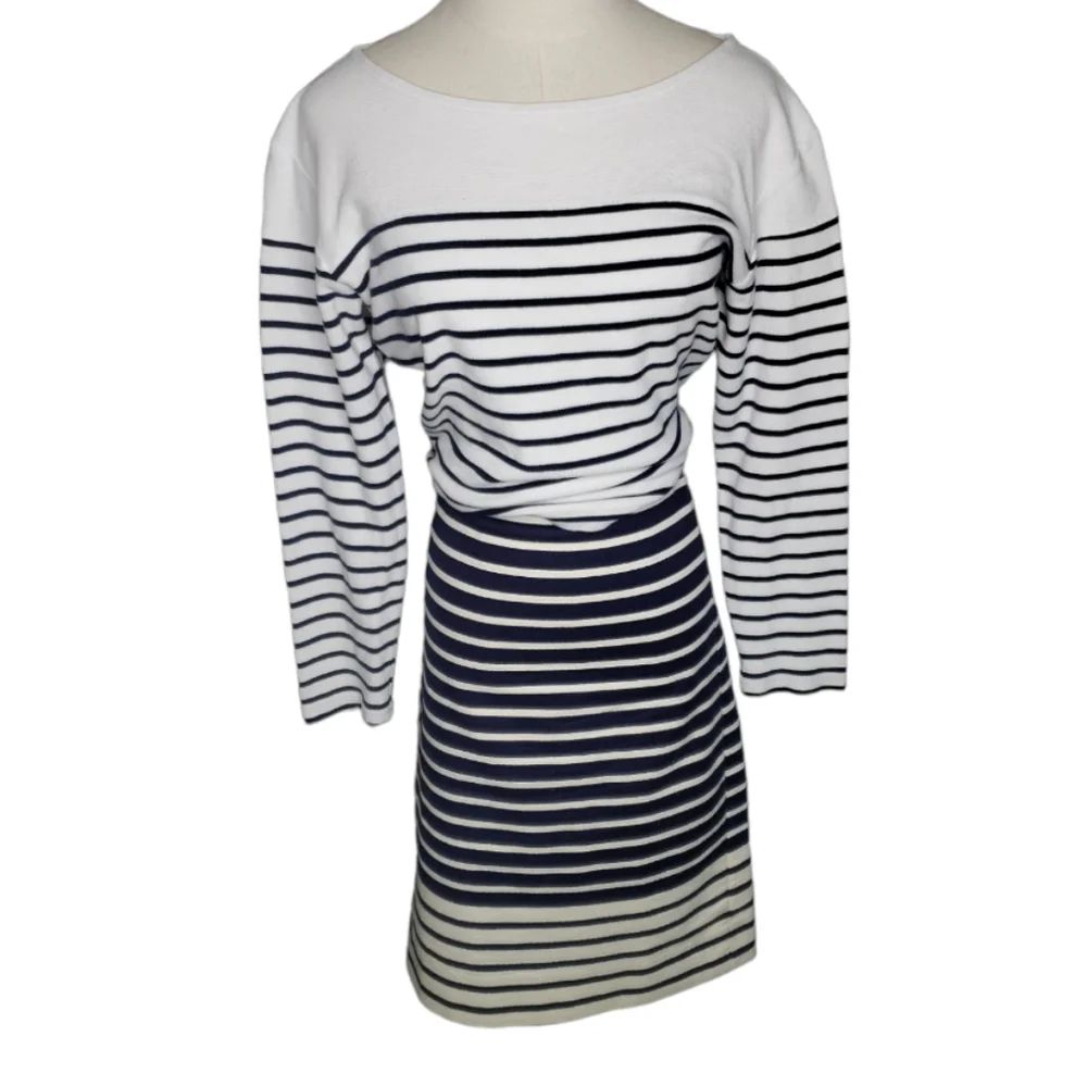 J Crew Gradient Stripe Pencil Skirt 8 Colorblock Textured Nautical Yatch Preppy